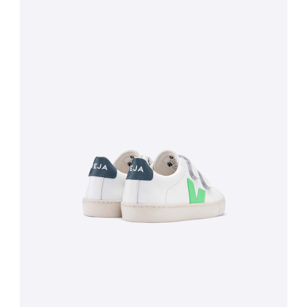 Veja ESPLAR LEATHER Tenisky Detske White/Green | SK 816EBC